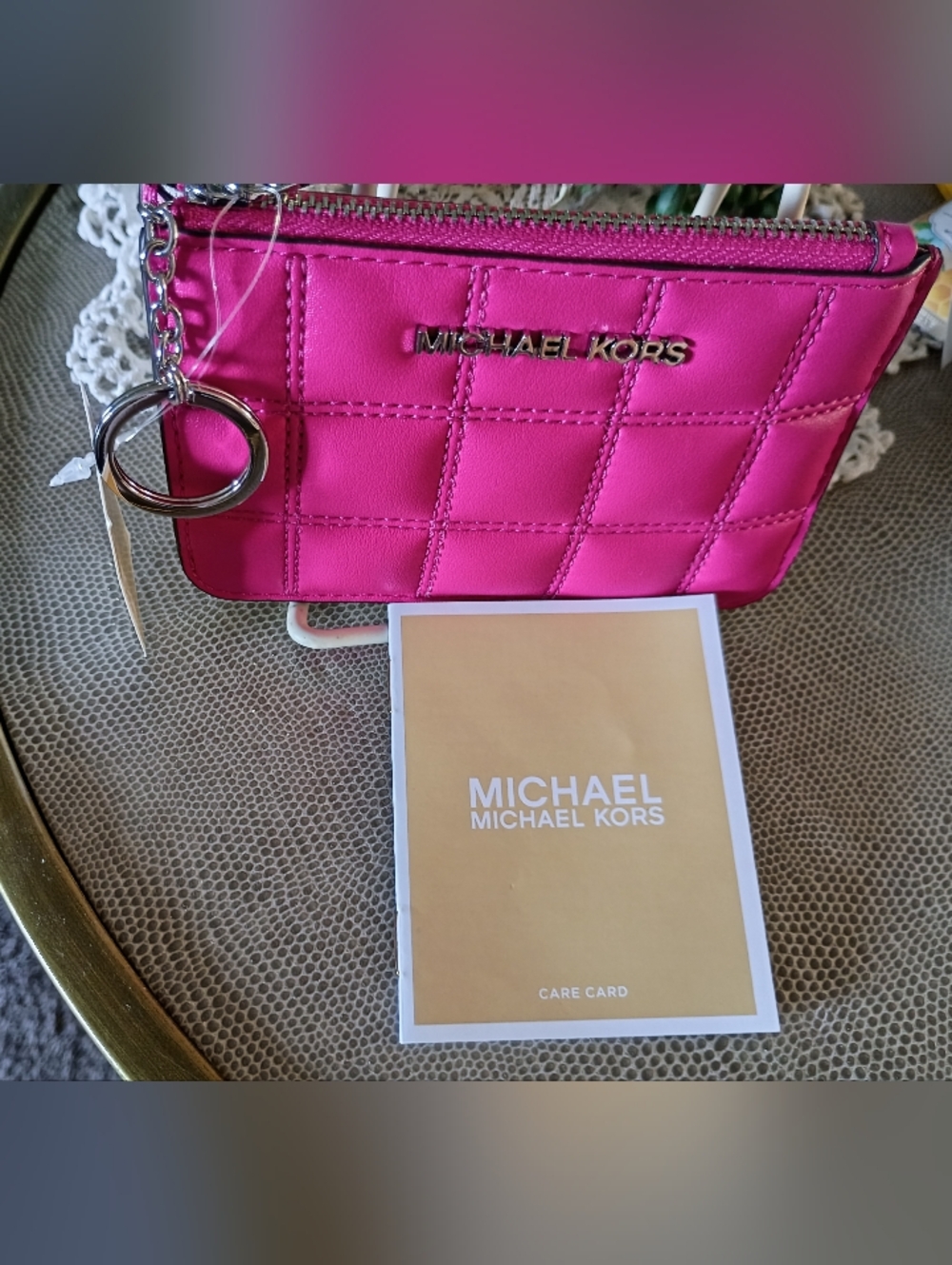 Michael Michael Kors, Small Coinpouch with ID, Jet Set Travel, Dragon Fruit, NWT